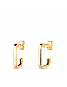 18K PENDIENTES ORO AMARILLO ARO RECTANGULAR ABIERTO. MEDIDA: 14X10 MM. GROSOR: 1 8 MM. CIERRE PRESION