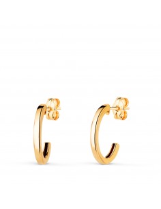 18K PENDIENTES ORO AMARILLO ARO OVALES ABIERTOS. MEDIDA: 14X9 MM. GROSOR: 1 8 MM.CIERRE PRESION