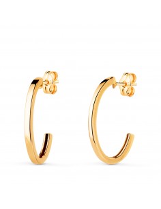 18K PENDIENTES ORO AMARILLO ARO OVALES ABIERTOS. MEDIDA: 19X11 MM. GROSOR: 2 MM.CIERRE PRESION