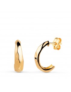18K PENDIENTES ORO AMARILLO GALLONES EN BRILLO. MEDIDA: 14 X 5 MM. CIERRE PRESION