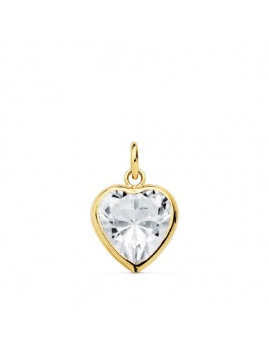 18K COLGANTE ORO AMARILLO CORAZON CIRCONITA 10X10 MM C. AMOR