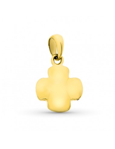 18K CRUZ ORO AMARILLO HUECA MATE Y BRILLO 18X14 MM