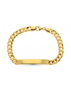 18K ESCLAVA ORO AMARILLO BARBADA MACIZA 21CM 7 MM