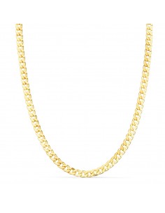 18K CADENA ORO AMARILLO MACIZA BARBADA LARGO 60CM ANCHO 3.75 MM