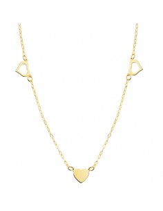 18K COLLAR ORO AMARILLO CORAZONES 7X6 MM 40CM C. AMOR