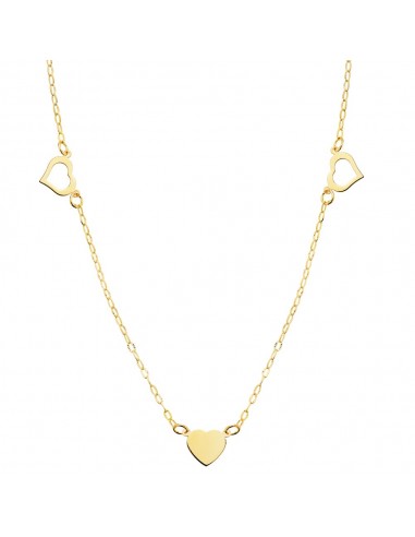 18K COLLAR ORO AMARILLO CORAZONES 7X6 MM 40CM C. AMOR