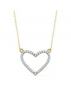 18K COLGANTE BICOLOR CORAZON 18X15 MM CADENA FORZADA 43+2 CM C. AMOR