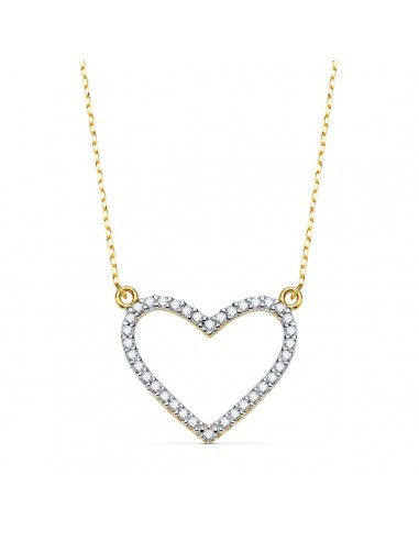 18K COLGANTE BICOLOR CORAZON 18X15 MM CADENA FORZADA 43+2 CM C. AMOR