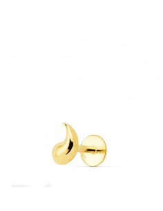 18K PIERCING ORO AMARILLO LABIO FORMA DE COMA 6X4 MM CIERRE TUEERCA