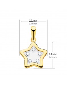 COLGANTE ORO AMARILLO ESTRELLA AIRSHINE TRANSPARENTE CON CIRCONITAS. 11 X 11 MM 2