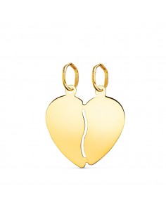 18K COLGANTE ORO AMARILLO CORAZON PARTIDO BRILLO 17X15 MM C. AMOR