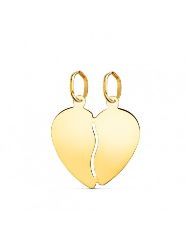 18K COLGANTE ORO AMARILLO CORAZON PARTIDO BRILLO 17X15 MM C. AMOR