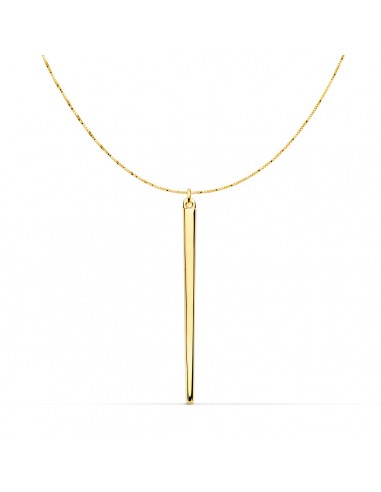 18K COLGANTE ORO AMARILLO PINCHO 30X2 MM CADENA VENECIANA 43 3CM