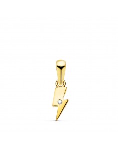 18K COLGANTE ORO AMARILLO RAYO MINI CON CIRCONITA 8.5X4 MM