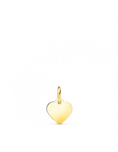 18K COLGANTE PLACA CHAPA ORO AMARILLO CORAZON LISO EN BRILLO 8X8 MM C. AMOR