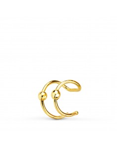 18K PENDIENTES EAR CUFF CARTILAGO OREJA ORO AMARILLO BOLITAS. 8 MM
