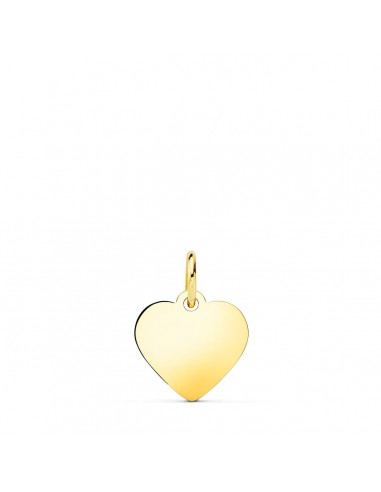 18K PLACA CHAPA CORAZON ORO AMARILLO LISO EN BRILLO 12X12 MM C. AMOR