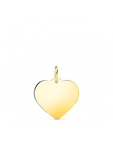 18K PLACA CHAPA ORO AMARILLO CORAZON LISO EN BRILLO 16X16 MM C. AMOR