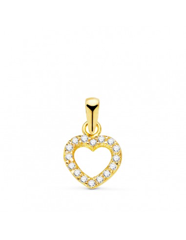 18K COLGANTE ORO AMARILLO CORAZON MINI CON CIRCONITAS. 7,5 X 7 MM