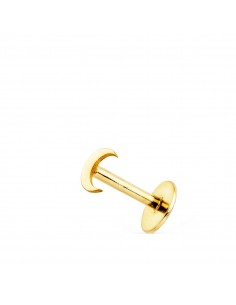 18K PIERCING OREJA ORO AMARILLO MEDIA LUNA BRILLO 4X3 MM ( UNIDAD )