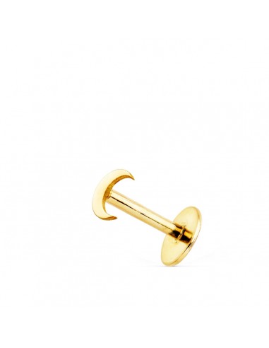 18K PIERCING OREJA ORO AMARILLO MEDIA LUNA BRILLO 4X3 MM ( UNIDAD )
