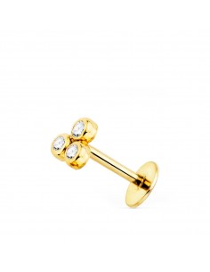 18K PIERCING OREJA ORO AMARILLO TRIANGULO CON CIRCONITA 5X3.5 MM ( UNIDAD )