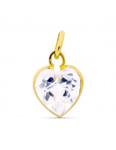 18K COLGANTE ORO AMARILLO CORAZON CIRCONITA 9 X 10 MM.
