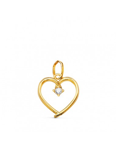 18K COLGANTE ORO AMARILLO CORAZON CON CIRCONITA DE 2 MM 13X12 MM C.AMOR