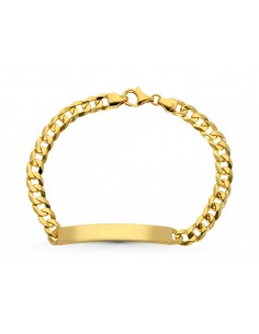 18K ESCLAVA ORO AMARILLO MACIZA BARBADA 21 CM 6 MM