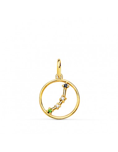 18K HOROSCOPO ORO AMARILLO ARIES CONSTELACIONES CIRCONITA 12 MM