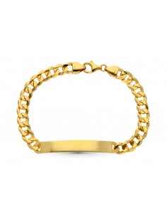 18K ESCLAVA ORO AMARILLO MACIZA 22 CM 8 MM