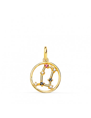 18K HOROSCOPO ORO AMARILLO GEMINIS CONSTELACIONES CIRCONITA 12 MM