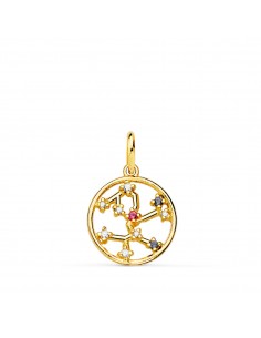 18K HOROSCOPO ORO AMARILLO SAGITARIO CONSTELACIONES CIRCONITA 12 MM