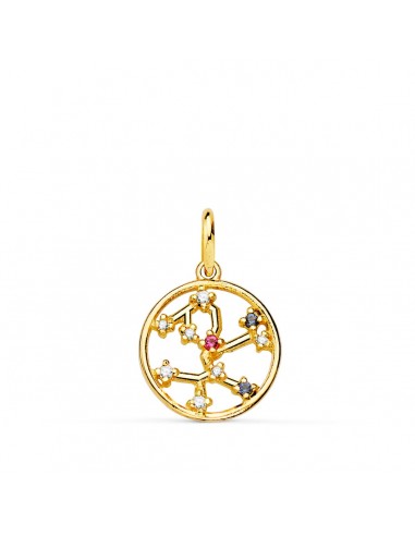 18K HOROSCOPO ORO AMARILLO SAGITARIO CONSTELACIONES CIRCONITA 12 MM