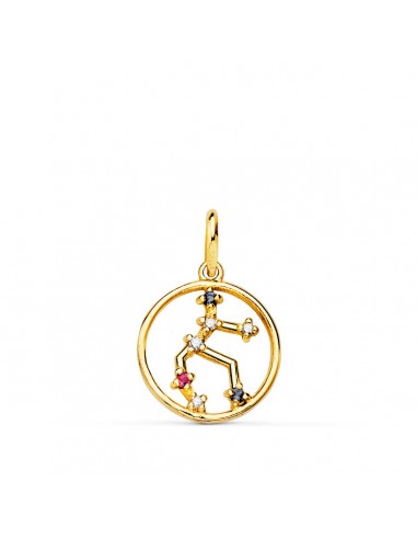18K HOROSCOPO ORO AMARILLO VIRGO CONSTELACIONES CIRCONITA COLOR 12 MM
