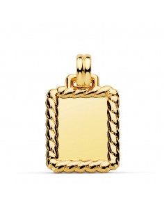 18K CHAPA RECTANGULAR 27 X 20 MM.