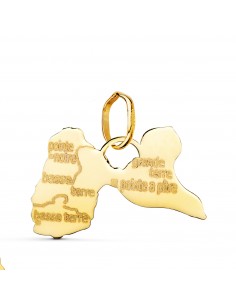 18K COLGANTE ISLA GUADALUPE ORO AMARILLO 15 X 21 MM