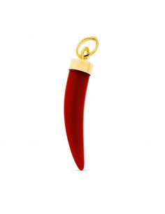 18K COLGANTE AMULETO ORO AMARILLO COLMILLOS 20 X 4 MM