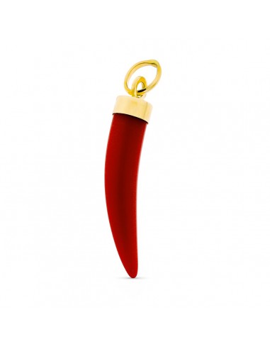 18K COLGANTE AMULETO ORO AMARILLO COLMILLOS 20 X 4 MM