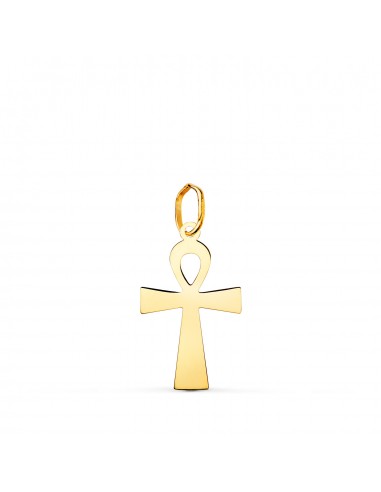 18K COLGANTE ORO AMARILLO BRILLO CRUZ DE LA VIDA EGIPCIA 18 X 10 MM AMULETO EGIPCIO ANKH