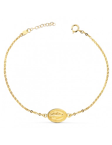 18K PULSERA ORO AMARILLO CON MEDALLA ORO AMARILLO MILAGROSA 13 X 10 MM.  LARGO: 17 2 CM