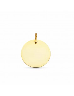 18K COLGANTE DISCO LISO BRILLO 16 MM