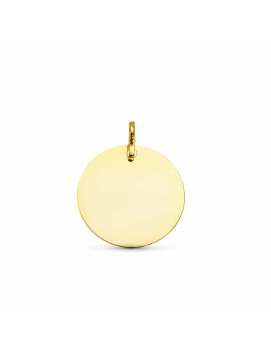 18K COLGANTE DISCO LISO BRILLO 16 MM