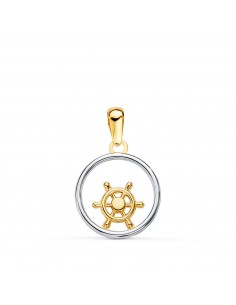 18K COLGANTE ORO BICOLOR REDONDO CON TIMON. 13MM