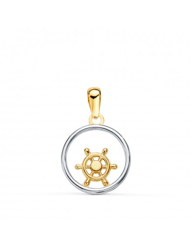 18K COLGANTE ORO BICOLOR REDONDO CON TIMON. 13MM