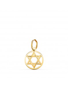 18K COLGANTE AMULETO  ORO AMARILLO ESTRELLA DE DAVID MINI 10MM