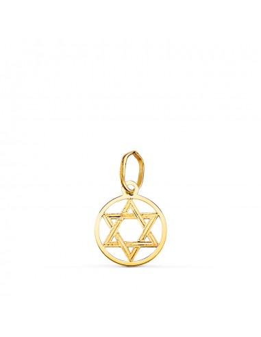 18K COLGANTE AMULETO  ORO AMARILLO ESTRELLA DE DAVID MINI 10MM
