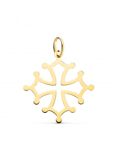 18K CRUZ DE OCCITANIA ORO AMARILLO EN BRILLO. 26 X 24 MM