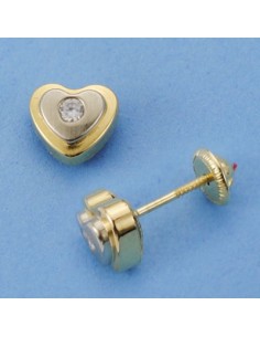 18K PENDIENTES CORAZON. 7 X 6 MM.