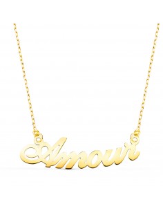 18K GARGANTILLA ORO AMARILLO LETRA AMOUR ANCHO: 30MM CADENA 42 5 2 5 CM C. AMOR